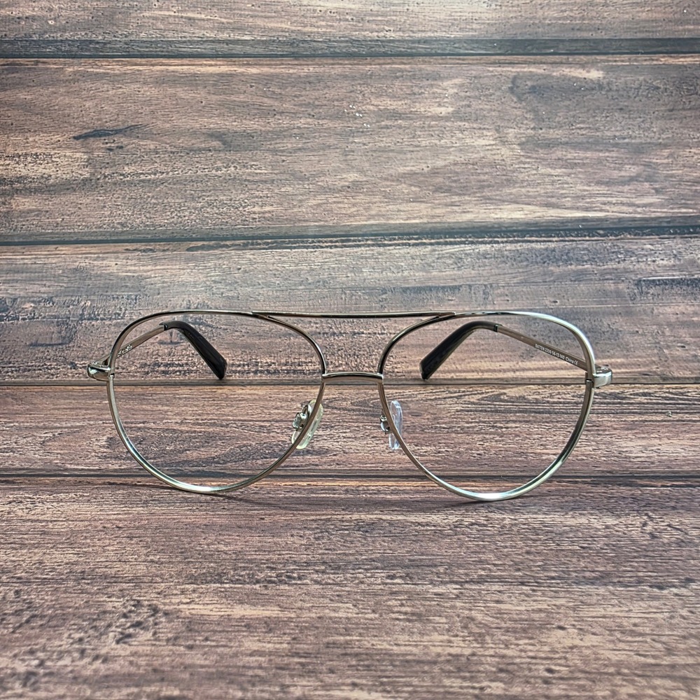 Warby Parker Batten 2200 Silver Aviator Eyeglass Frames 56-13-140 Metal Double
